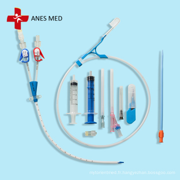 Kit de cathéter d&#39;hémodialyse à double lumière de marque ANES MED